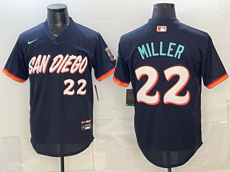 San Diego Padres 22 Miller Navy 2026 City Connect Cool Base Men Jersey