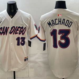 San Diego Padres 13 Manny Machado Cream Cool Base Men Jersey
