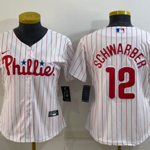 MLB Phillies 12 Kyle Schwarber White Nike Cool Base Women Jersey