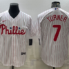 MLB Phillies 7 Trea Turner White Nike Cool Base Men Jersey