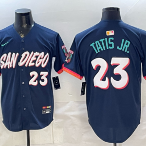 San Diego Padres 23 Fernando Tatis Jr. Navy 2026 City Connect Cool Base Men Jersey(with Button)