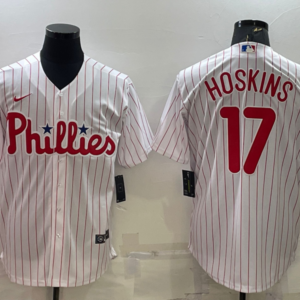 MLB Phillies 17 Rhys Hoskins White Nike Cool Base Men Jersey