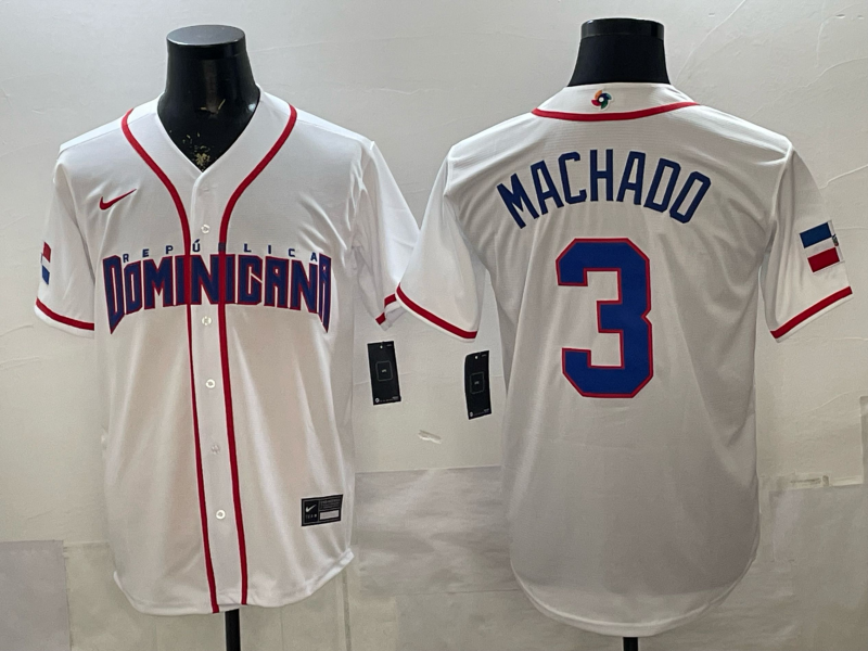 Team Dominican Republic Padres 3 Machado White 2026 World Cup Cool Base Men Jersey