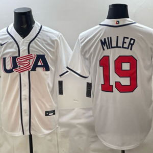 Team USA San Diego Padres 19 Miller White 2026 World Cup Cool Base Men Jersey