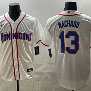 San Diego Padres Team Dominican Republic 13 Machado White 2026 World Cup Cool Base Men Jersey