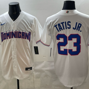 San Diego Padres Team Dominican Republic 23 Tatis Jr White 2026 World Cup Cool Base Men Jersey
