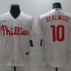 MLB Phillies 10 J.T. Realmuto White Nike Cool Base Men Jersey
