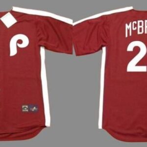 MLB Phillies 21 Bake Mcbride Red 1979 Throwback Men Jersey