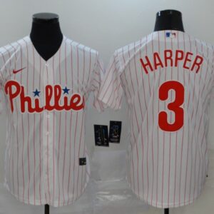 MLB Phillies 3 Bryce Harper White 2020 Nike Cool Base Men Jersey