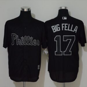 MLB Phillies 17 Rhys Hoskins 'Big Fella' Black 2019 Players' Weekend Player Men Jersey