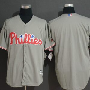 MLB Phillies Blank Gray New Cool Base Men Jersey