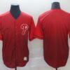 MLB Phillies Blank Red Drift Fashion Men Jersey