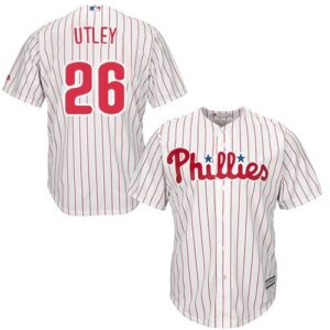 MLB Phillies 26 Chase Utley White Cool Base Men Jersey