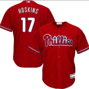 MLB Phillies 17 Rhys Hoskins Red Cool Base Men Jersey