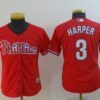 MLB Phillies 3 Bryce Harper Red Cool Base Youth Jersey