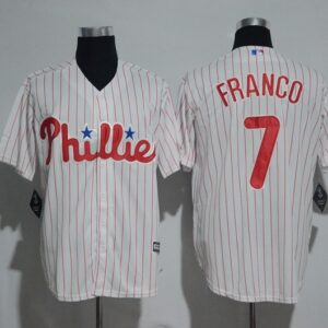 MLB Phillies 7 Maikel Franco White Cool Base Men Jersey