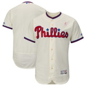 MLB Phillies Blank Cream 2018 Mother's Day Flexbase Men Jersey