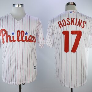 MLB Phillies 17 Rhys Hoskins White Cool Base Men Jersey