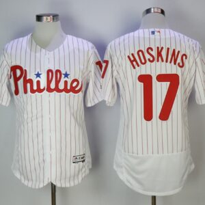 MLB Phillies 17 Rhys Hoskins White Flexbase Men Jersey