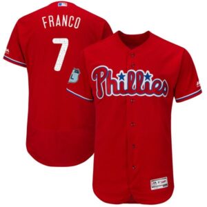 MLB Phillies 7 Maikel Franco Red 2017 Spring Training Flexbase Men Jersey