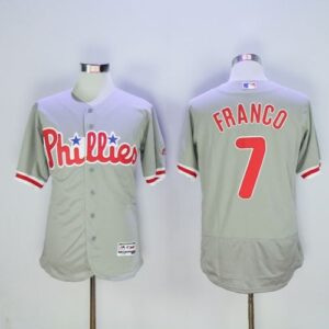 MLB Phillies 7 Maikel Franco Grey Flexbase Men Jersey