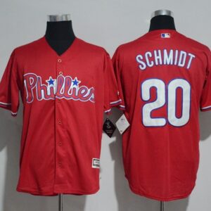 MLB Phillies 20 Mike Schmidt Red New Cool Base Men Jersey