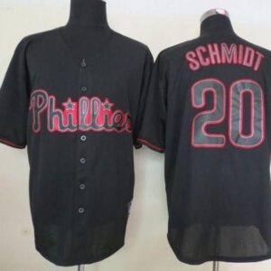 MLB Phillies 20 Mike Schmidt Black Fashion Men Jersey