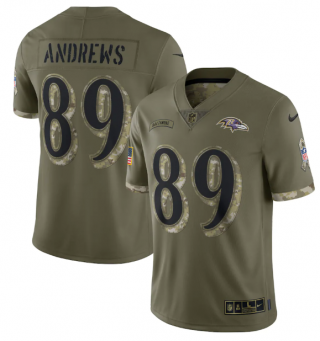 Nike Baltimore Ravens 89 Mark Andrews Olive 2022 Salute To Service Limited Men Jersey