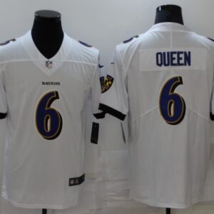 Nike Ravens 6 QUEEN White Vapor Untouchable Limited Men Jersey