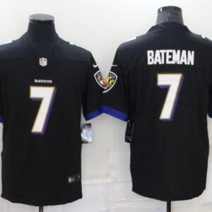 Nike Ravens 7 Rashod Bateman Black Vapor Untouchable Limited Men Jersey