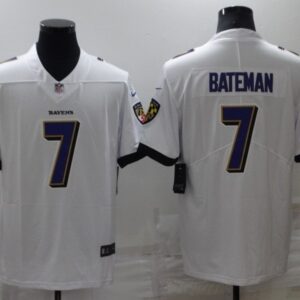 Nike Ravens 7 Rashod Bateman White Vapor Untouchable Limited Men Jersey