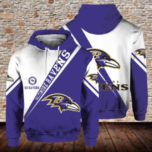 Baltimore Ravens 3D Print Pocket Pullover Hoodie