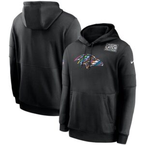 Baltimore Ravens 2020 Black Crucial Catch Sideline Performance Pullover  Hoodie