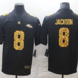 Nike Ravens 8 Lamar Jackson Black Leopard Vapor Limited Men Jersey