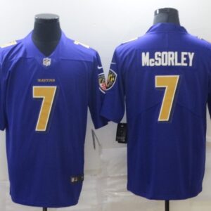 Nike Ravens 7 Trace McSorley Purple Gold Vapor Untouchable Limited Men Jersey