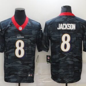 Nike Ravens 8 Lamar Jackson 2020 Camo Limited Men Jersey
