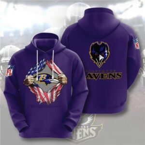 Baltimore Ravens Purple 3D Trending T-Shirt Hoodie