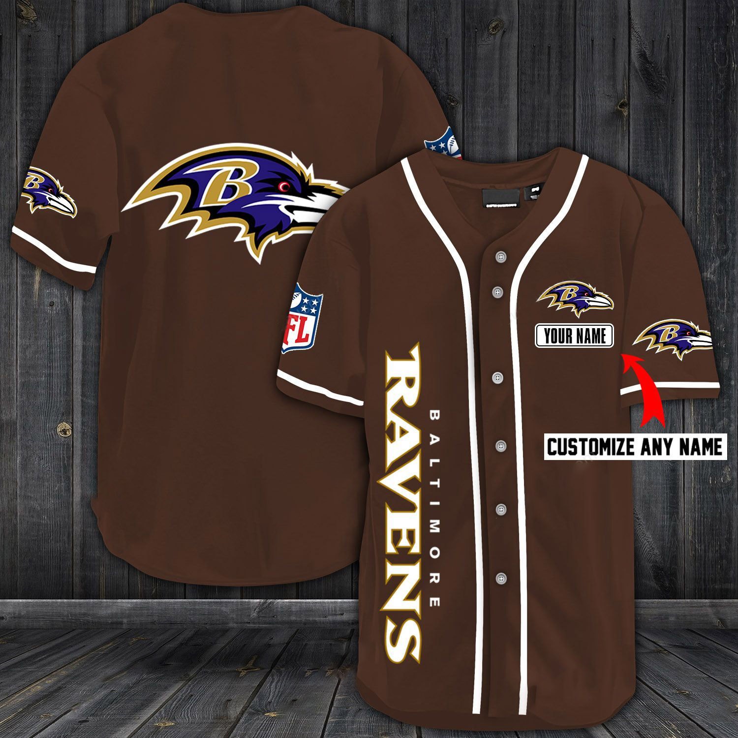 Baltimore Ravens Baseball Customized Jersey (2)