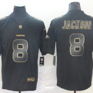 Nike Ravens 8 Lamar Jackson Black Gold Vapor Untouchable Limited Men Jersey