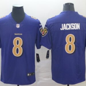 Nike Ravens 8 LaMar Jackson Purple Color Rush Limited Men Jersey