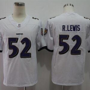 Nike Ravens 52 Ray Lewis White Vapor Untouchable Limited Men Jersey