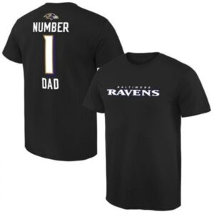 Baltimore Ravens Pro Line Number 1 Dad T-Shirt Black
