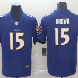 Nike Ravens 15 Marquise Brown Purple Vapor Untouchable Limited Men Jersey