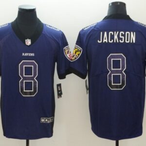 Nike Ravens 8 LaMar Jackson Purple Drift Fashion Vapor Limited Men Jersey