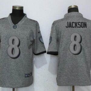 Nike Ravens 8 LaMar Jackson Gray Gridiron Gray Limited Men Jersey