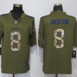 Nike Ravens 8 Lamar Jackson Green Salute To Service Limited Men Jersey
