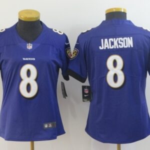 Nike Ravens 8 LaMar Jackson Purple Vapor Untouchable Limited Women Jersey