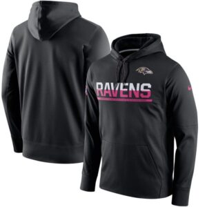 Ravens Breast Cancer Awareness Circuit Performance Black Pullover Hoodie