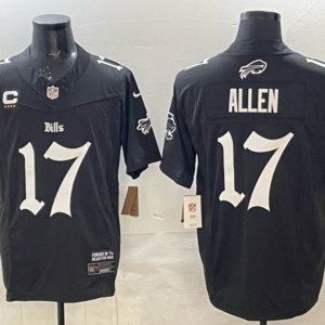 Nike Bills 17 Josh Allen Black Gothic F.U.S.E. Vapor Limited Men Jersey