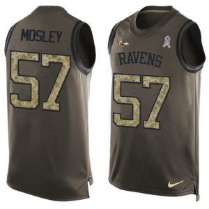 Nike Ravens 57 C.j. Mosley Olive Green Salute To Service Tank Top